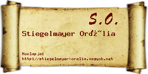 Stiegelmayer Orália névjegykártya